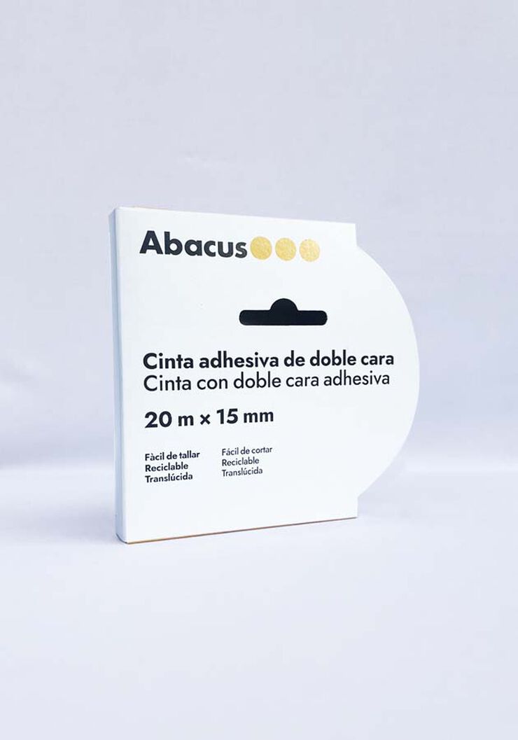 Cinta adhesiva doble cara tisú Abacus 15mmx20m