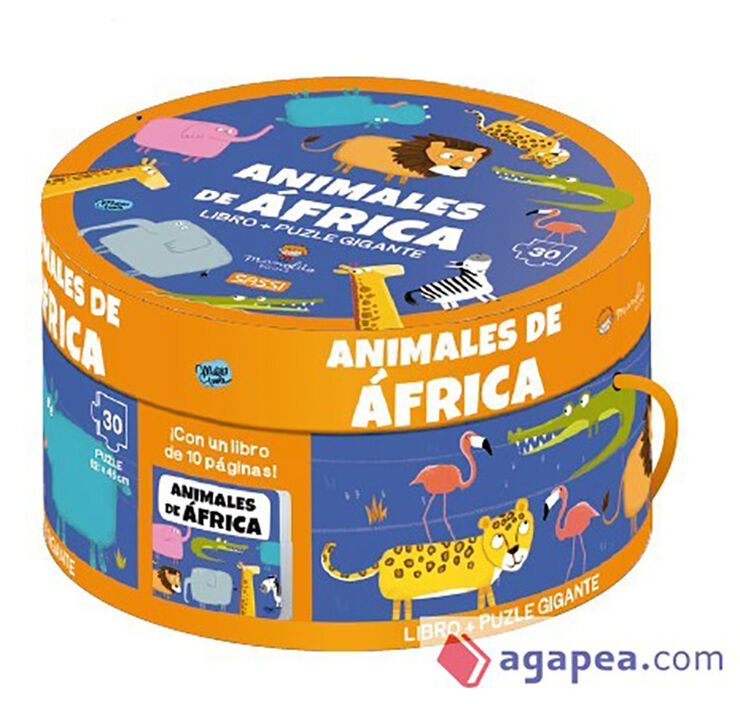 Los Animales De Africa. Cajas Redondas.