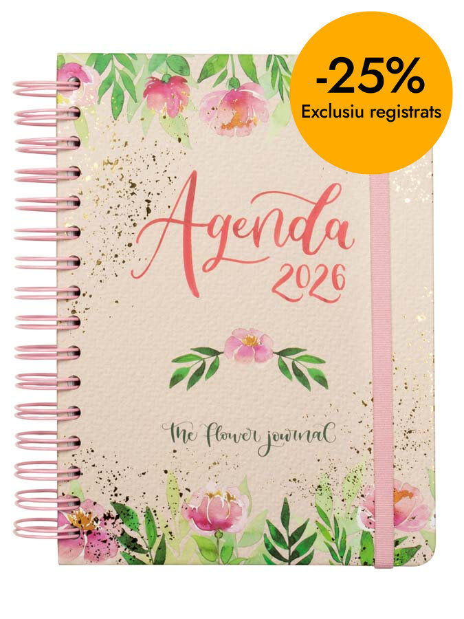Agenda Finocam The Flower Journal E10 dia/p&agrave;g cas 2026 rosa