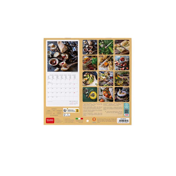Calendario pared Legami 18X18 2024 Kitchen