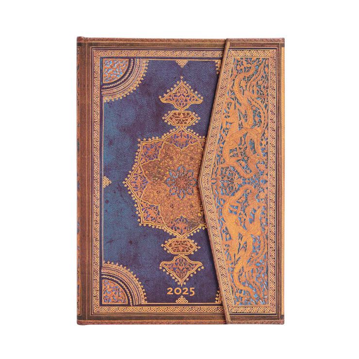Agenda Paperblanks Safavid Índigo Midi sem/vista castellano 2025
