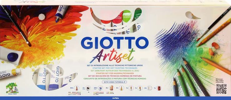 Set T&eacute;cnicas h&uacute;medas Giotto Artiset