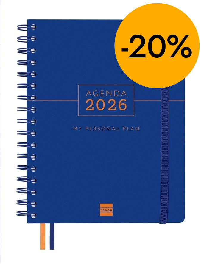 Agenda Finocam 16 mesos Tempus 1/4 setm/vista vertical cas 2025-26 blau