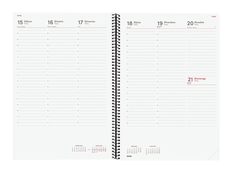Agenda Finocam Opaque Semana Vista Vertical 2027 Catal&aacute;n Azul