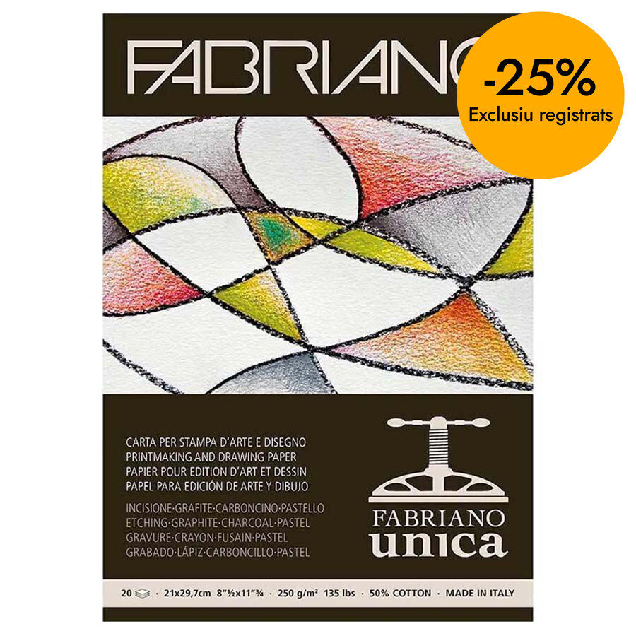 Bloc Dibujo/grabado Fabriano Unica A4 250g