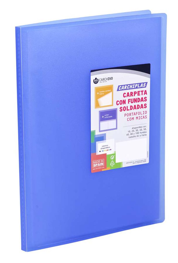 Carpeta 40 fundes A4 Carchiplas Book blau