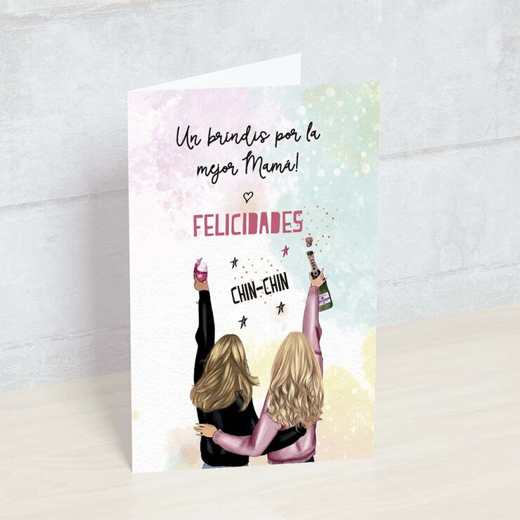 Postal Cast Happymots Un Brindis por la Mejor...