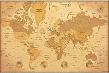 Poster Mapa del Mundo Vintage