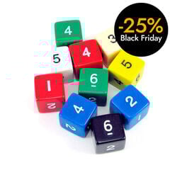 Dau 6 cares de colors 10 unitats