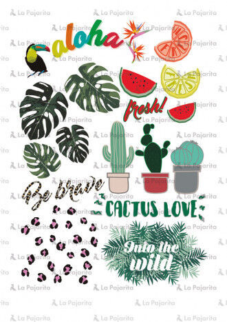 Hojas Papel Transfer La Pajarita Aloha 5u