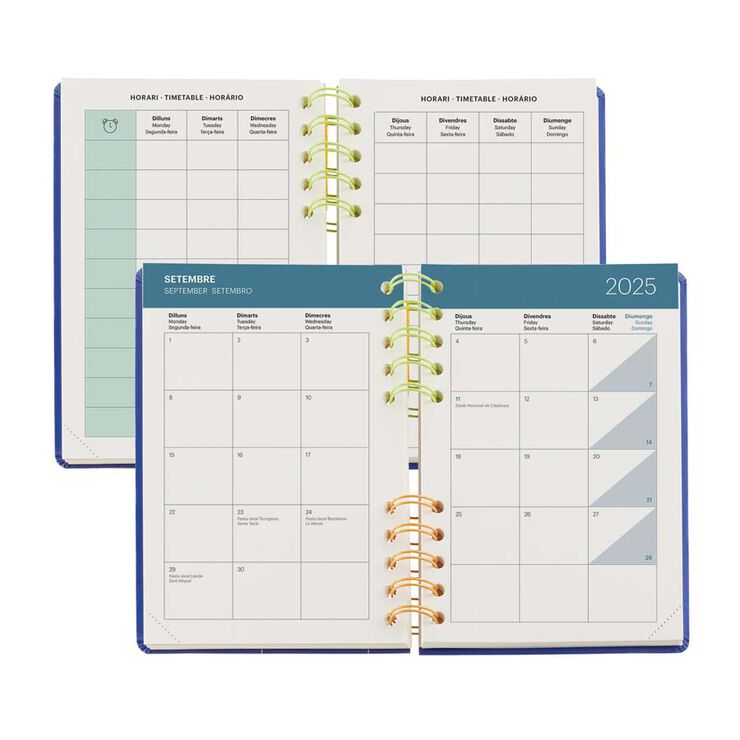 Agenda escolar Miquelrius Activa setm/vista cat 2025-26 gris