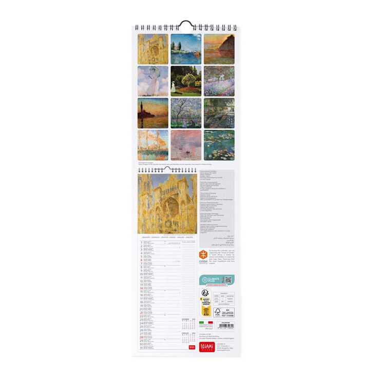 Calendari paret Legami 16X49 2024 Claude Monet