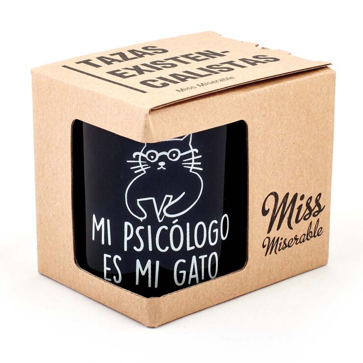 Taza ''Mi psicólogo es mi gato''