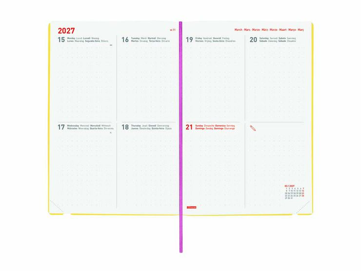 Agenda Finocam 16M Dotted Y10 Sem/Vista Multiling&uuml;e 2026-27 Bloom