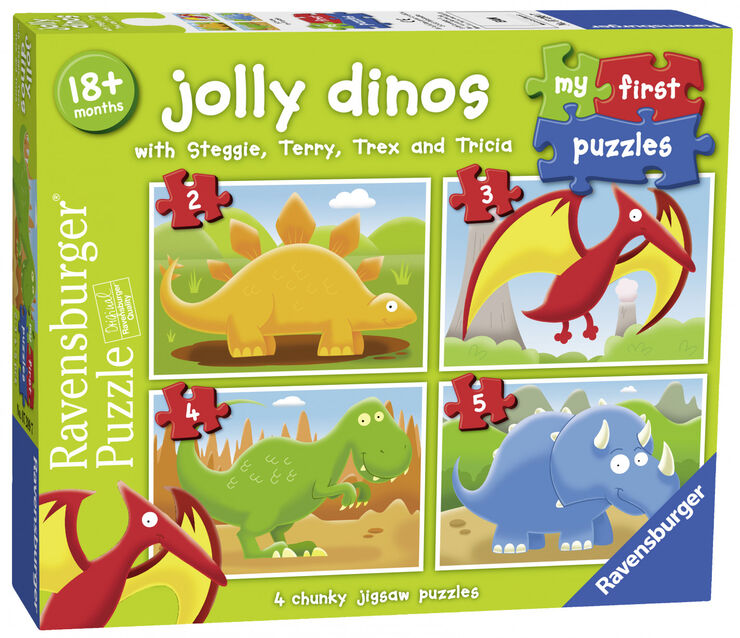 Puzle 2-3-4-5 piezas Dinosaurios 4U