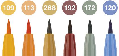 Pitt Artist Pen brush Harvest 6 colores