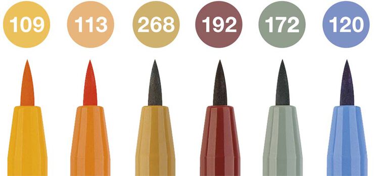 Pitt Artist Pen brush Harvest 6 colors