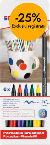Rotuladores pincel porcelana Edding 4200A 6 colores