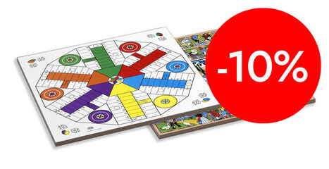 Tauler parx&iacute;s-oca 6 jugadors 40x40 cm fusta