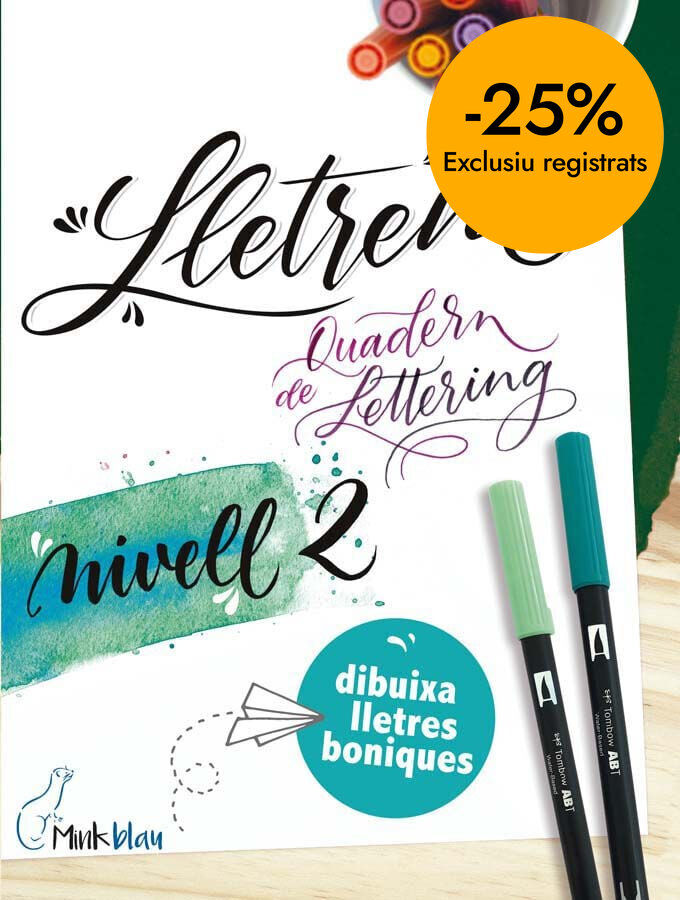 Cuaderno Lletrem 2 Perfeccionament Lettering catal&aacute;n