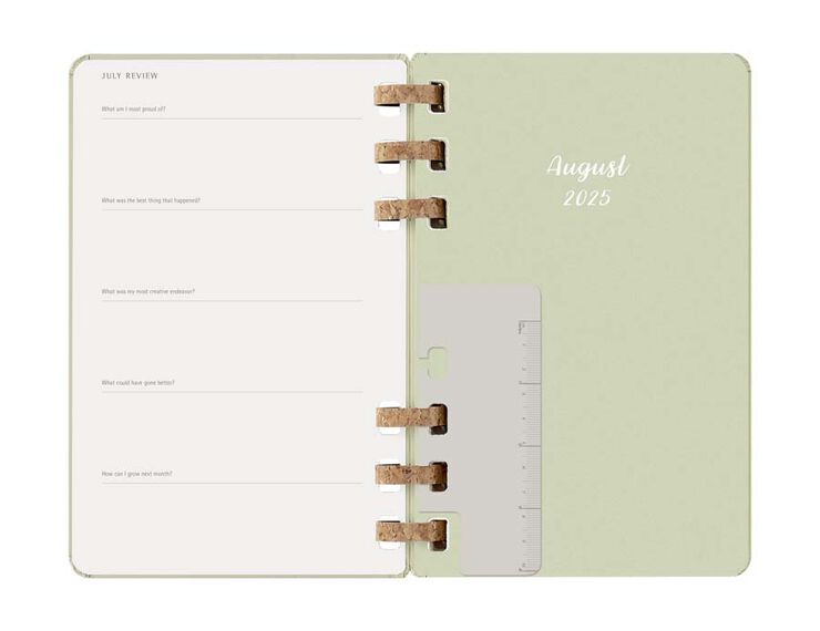 Agenda escolar espiral moleske tapa dura sem/vista L 2025-26 kiwi