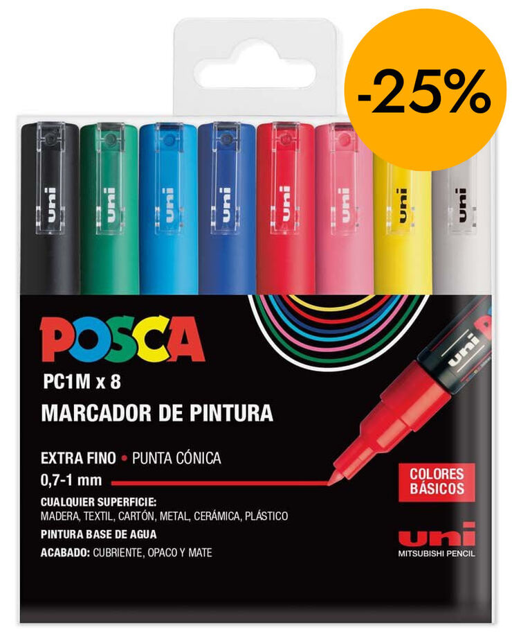 Retoladors Posca PC-1M 0,7mm basic 8 colors