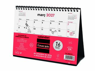 Calendario Mesa Finocam 16M 21x15cm Catal&aacute;n 2026-27