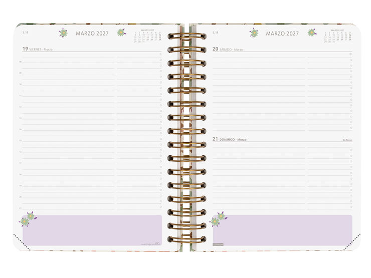 Agenda Finocam Moniquilla D&iacute;a P&aacute;gina 2027 Castellano Rosa
