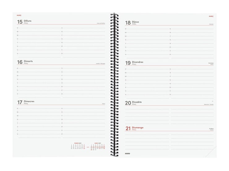 Agenda Finocam Opaque Semana Vista Horizontal 2027 Catal&aacute;n Negro