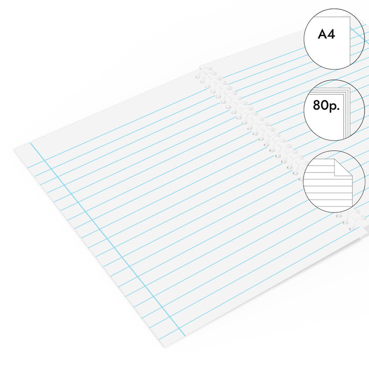 Libreta espiral Abacus A4 80 hojas raya horizontal verde