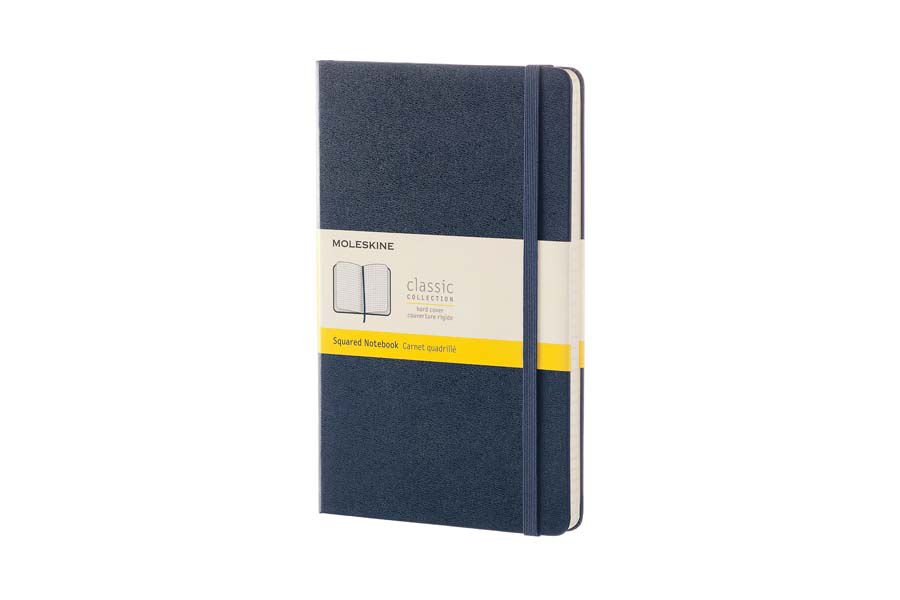 Libreta Moleskine P azul cuadro