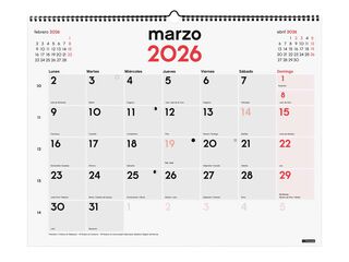 Calendario pared Finocam Mixto XL 2026 castellano