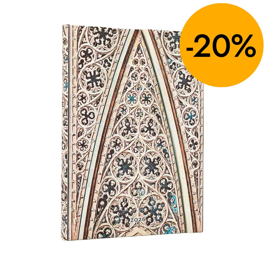 Agenda Paperblanks B&ograve;veda Catedral Mil&agrave; Midi apa&iuml;sada setm/vista cas 2026