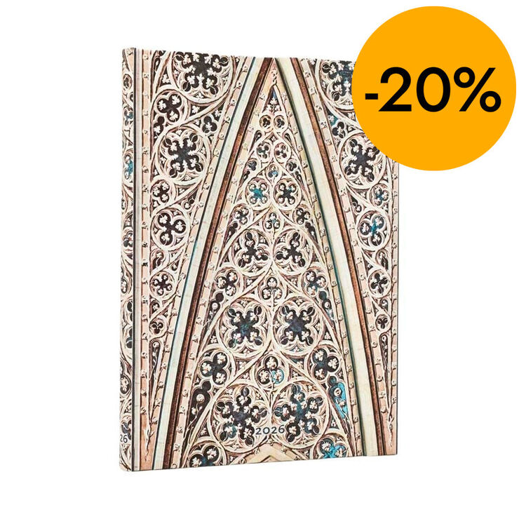 Agenda Paperblanks B&ograve;veda Catedral Mil&agrave; Midi apa&iuml;sada setm/vista cas 2026