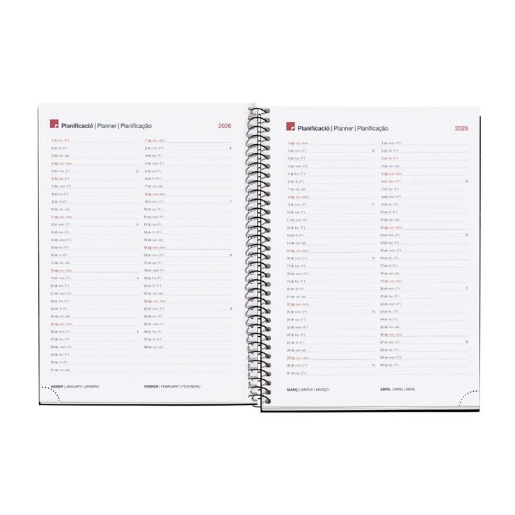 Agenda Espiral Miquelrius Plus setm/vista català 2026 City gris