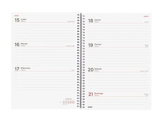 Agenda Finocam Year Setmana Vista Horitzontal 2027 Castell&agrave; Vermell