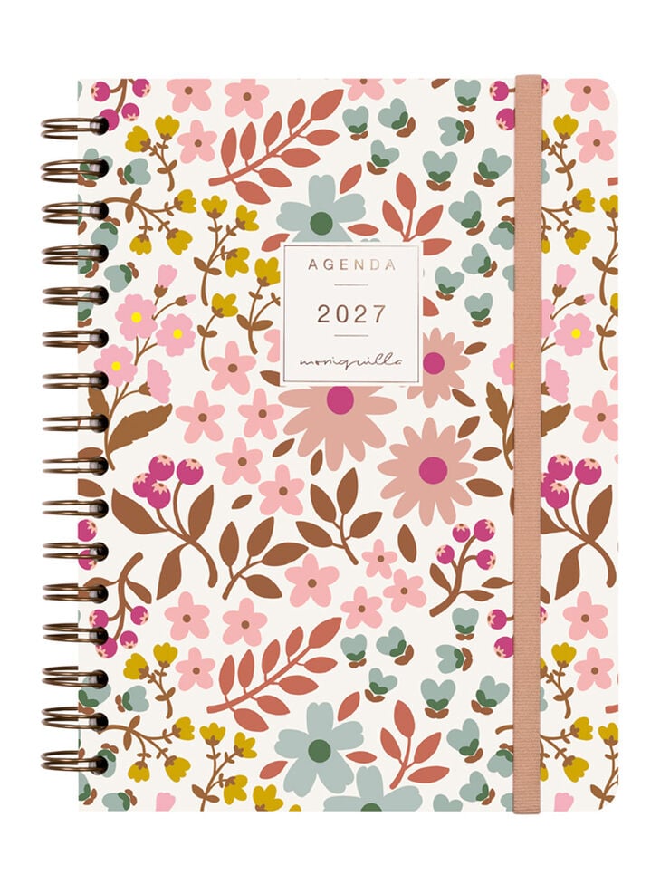 Agenda Finocam Moniquilla Semana Vista Horizontal 2027 Catal&aacute;n Rosa