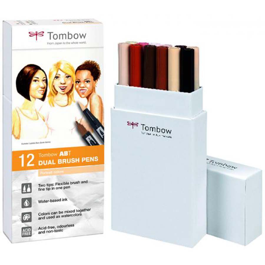 Rotuladores Brush Tombow Retratos 12 colores