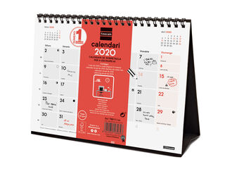 Calendario Sobremesa para escribir S 2020 Catalán Rojo