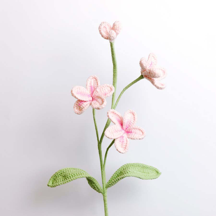 Flor de Ganchillo Frangipani rosa