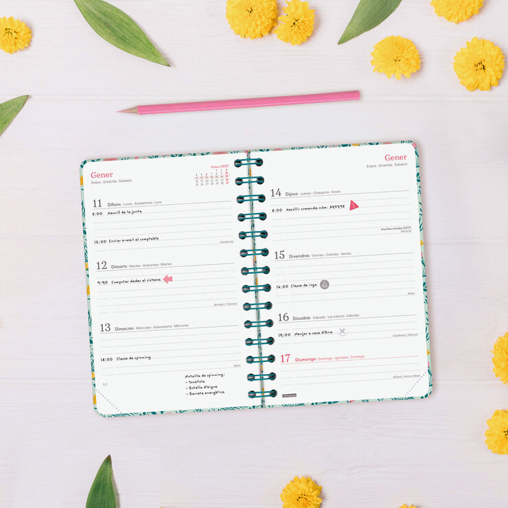 Agenda Finocam You Semana Vista Horizontal 2027 Catal&aacute;n Blanco