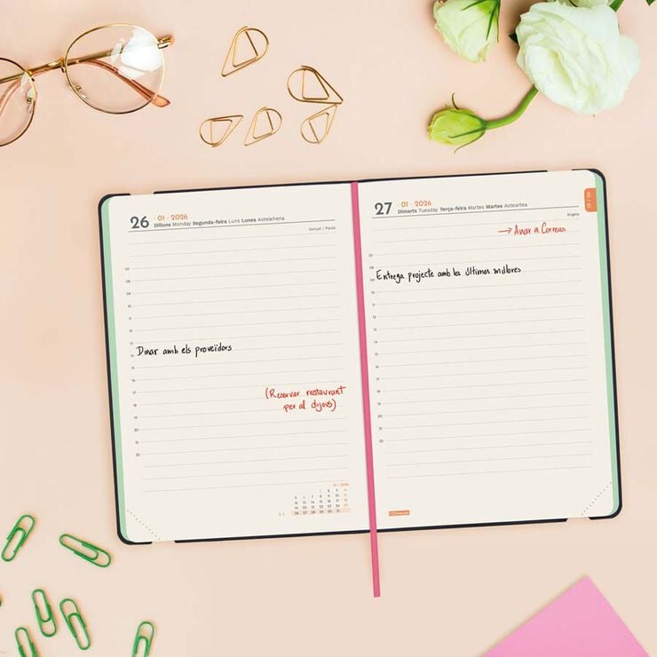 Agenda Finocam Joy F4 día/pág cat 2026 Bloom