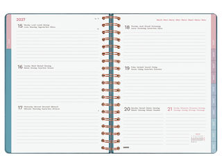 Agenda Finocam Optimal Semana Vista Horizontal 2027 Multiling&uuml;e Azul