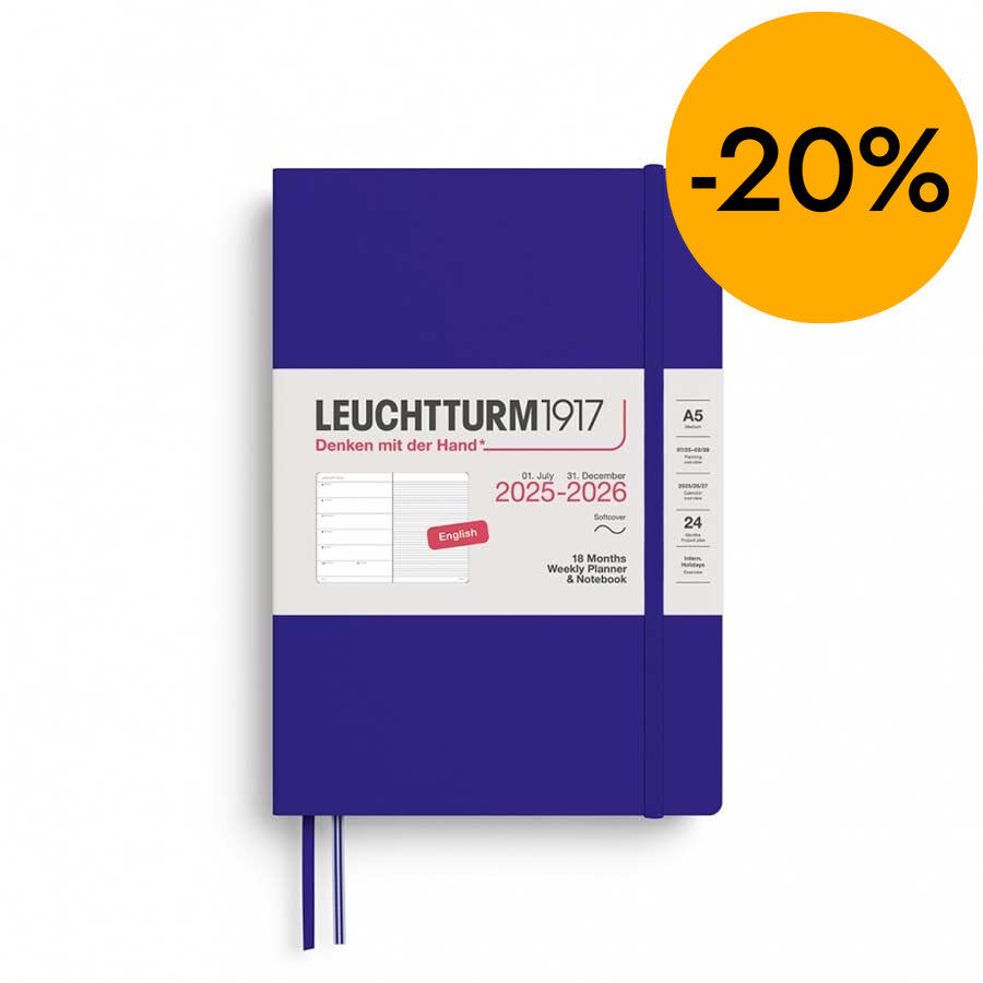 Agenda 18 mesos Leuchtturm A5 setm/vista 2026 Ink