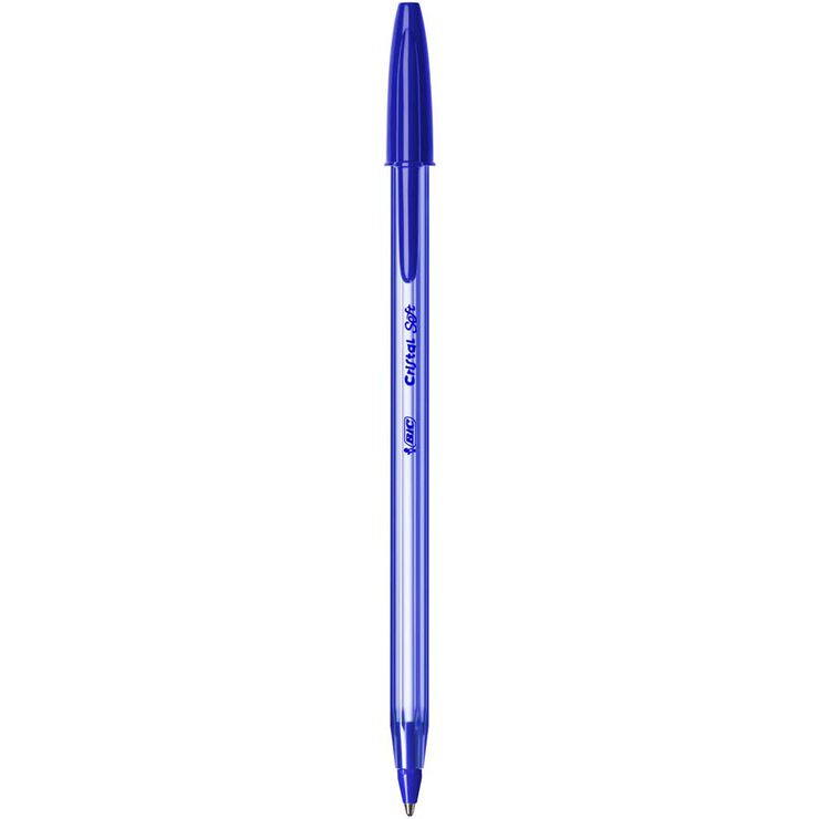 Bolígrafo Bic Cristal Soft Azul - 50 unidades