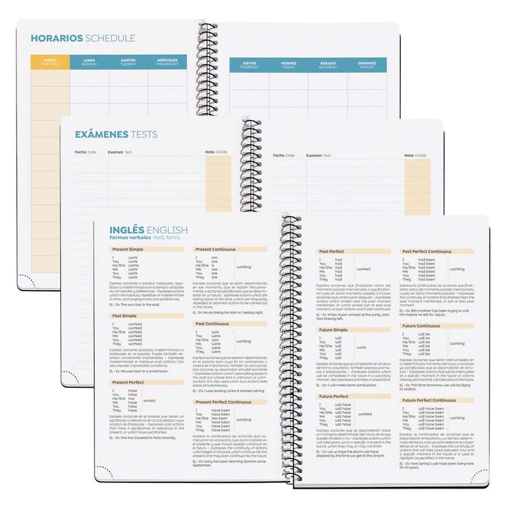 Agenda Escolar Miquel Rius Espiral Plus set/vista multiling&uuml;e 2026-2027 Summery