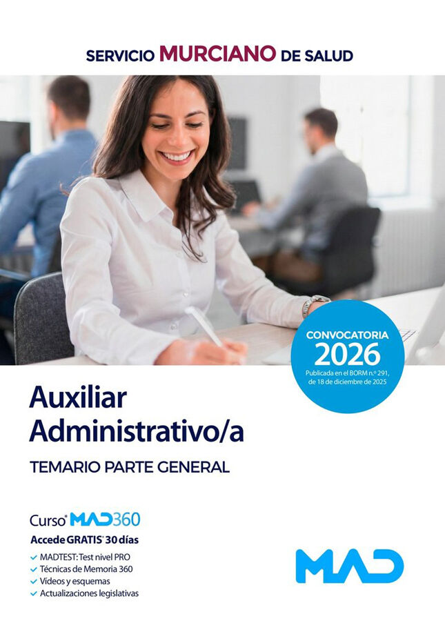 Auxiliar Administrativo/a del Servicio Murciano de Salud. Temario parte general