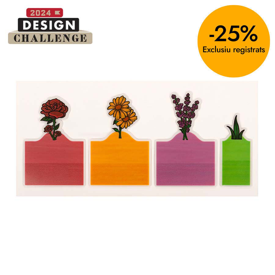 Post-it transl&uacute;cidos flores