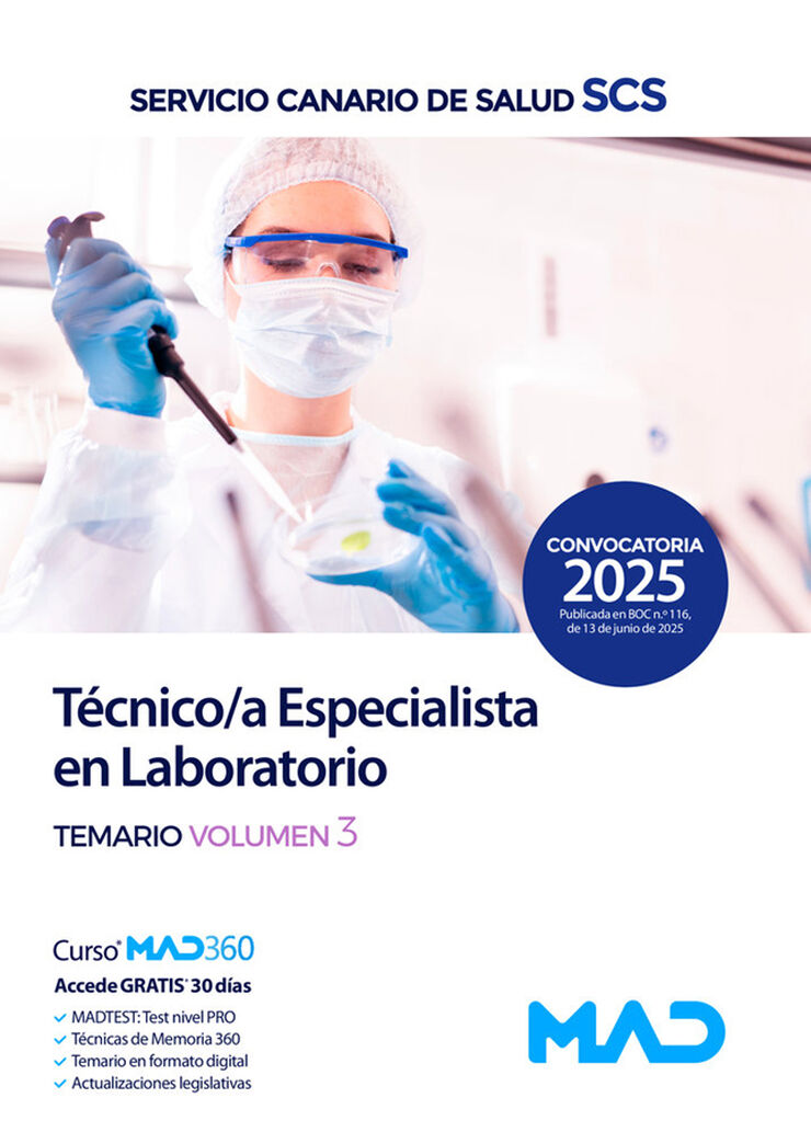 T&eacute;cnico/a Especialista en Laboratorio del Servicio Canario de Salud. Temario volumen 3