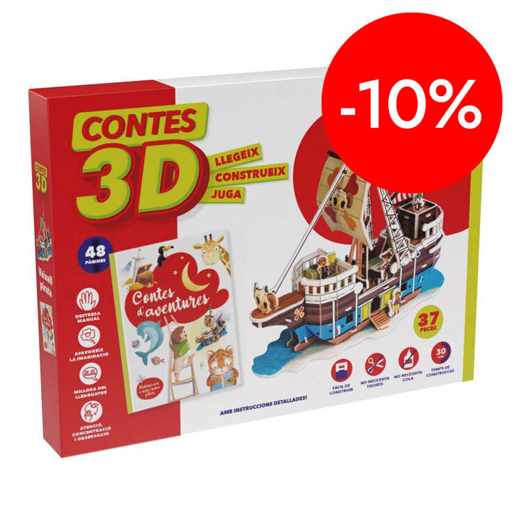 Puzle 3D i cuento Vaixell Pirata 37 piezas